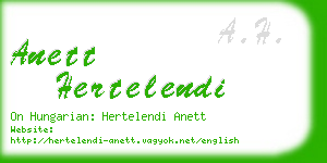 anett hertelendi business card